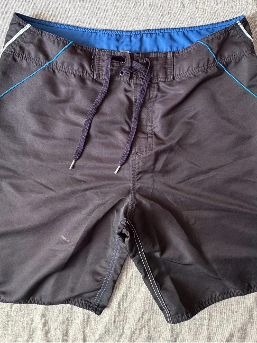 Quiksilver Black Swim Board Shorts with Blue Trim